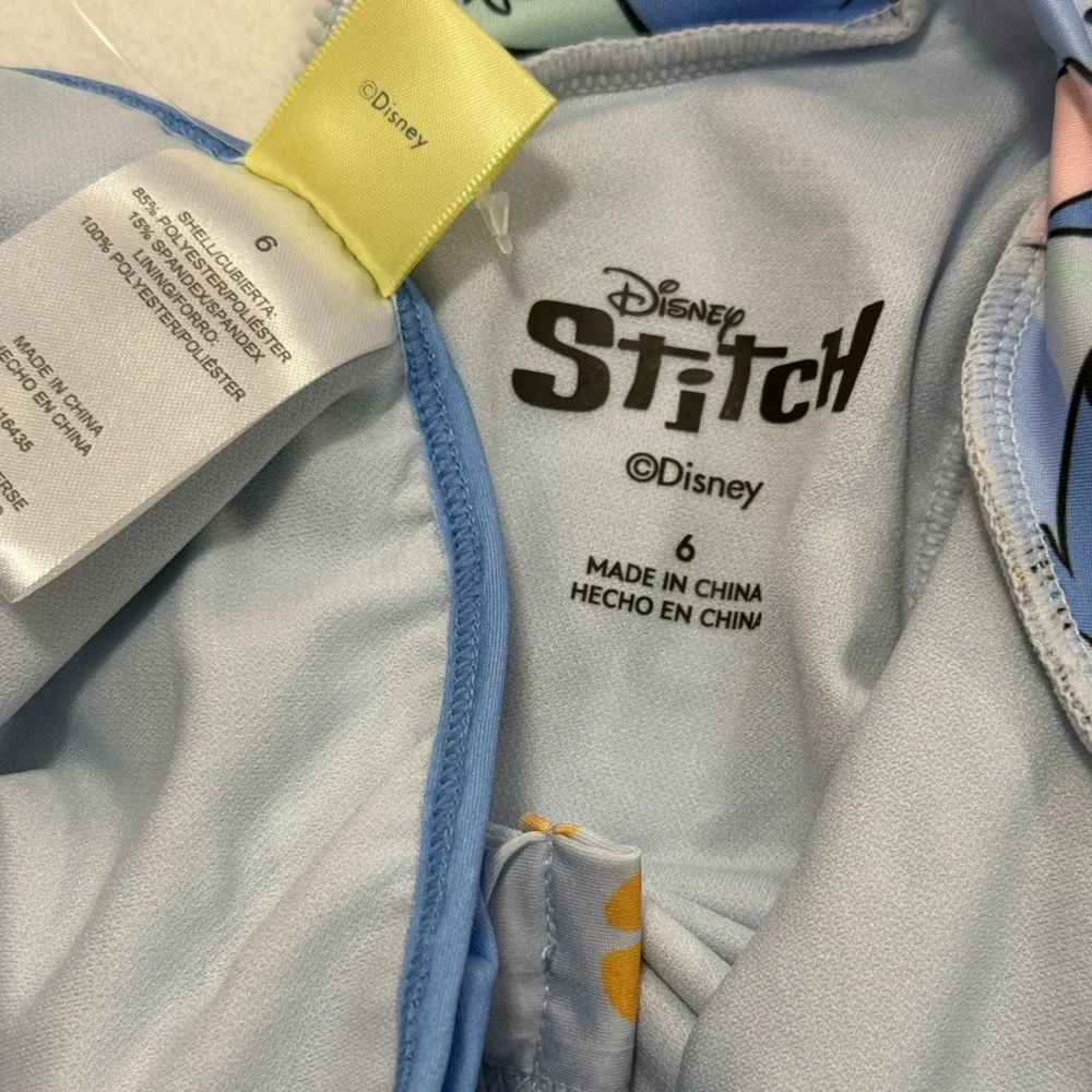 Girls Size 6 Disney Lilo & Stitch Rash Guard And Bikini Swimsuit Set - NWT